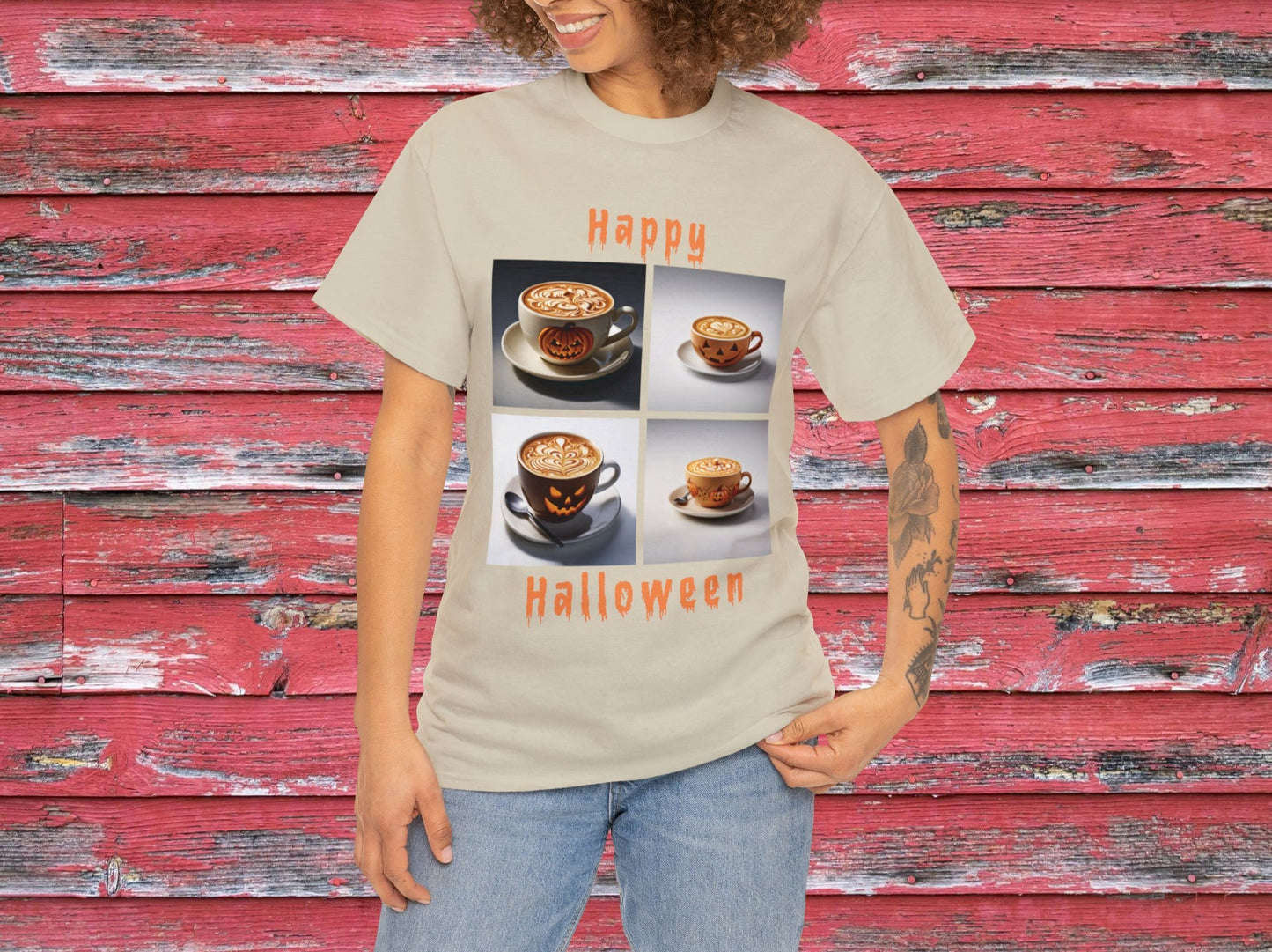 Happy Halloween Coffee T-Shirt, Seasonal Tee, Holiday Tee, Funny Tee, Novelty Shirt, Family Gifts