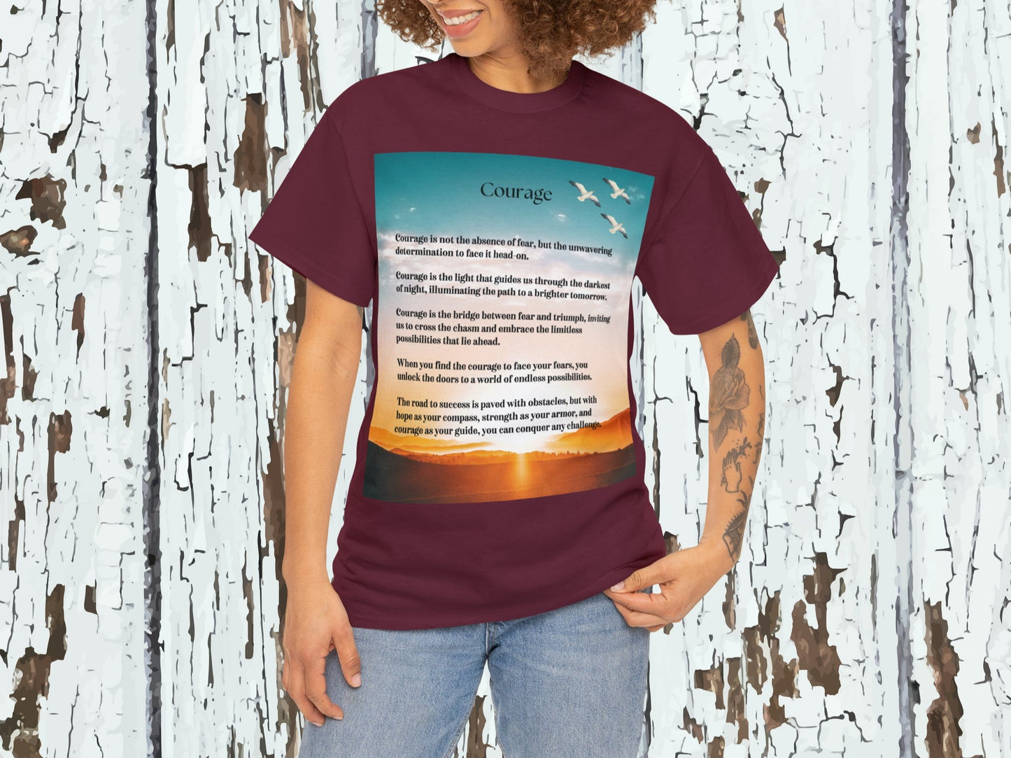 Courage T-Shirt, Inspirational  Tee, Motivational Tee, Positive Tee, Spirtual Shirt, Family Gifts