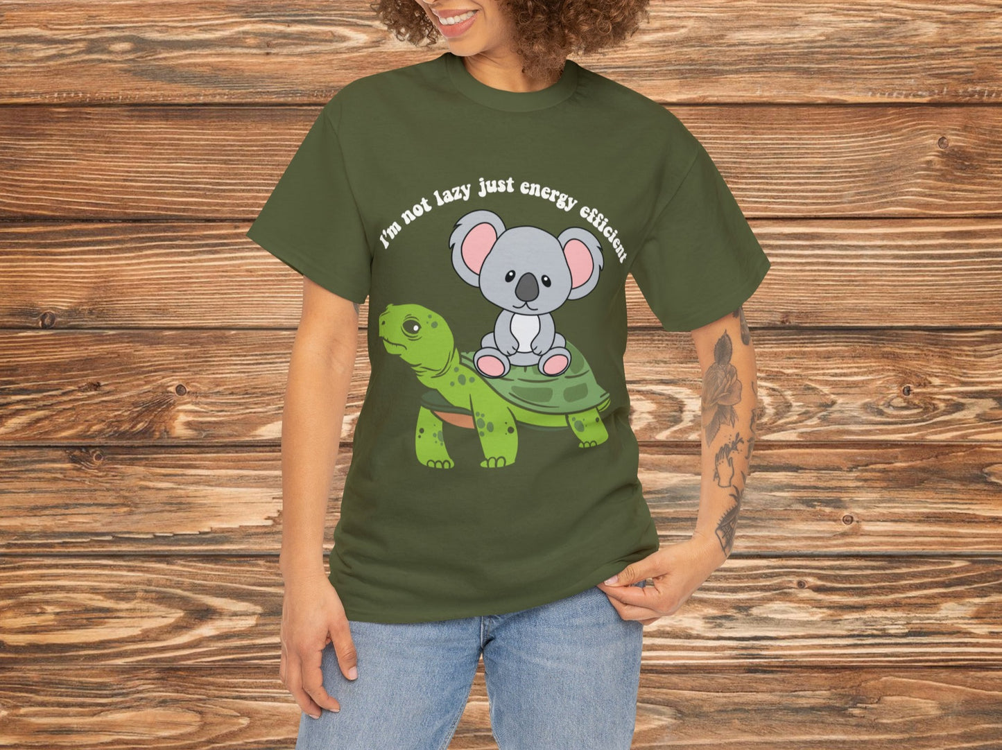 I'm Not Lazy Just Efficient Shirt | Turtle Lover | Animal Lover | Cute Tee | Fun Clothing | Nature Lover | Inspirational Gift | Apparel