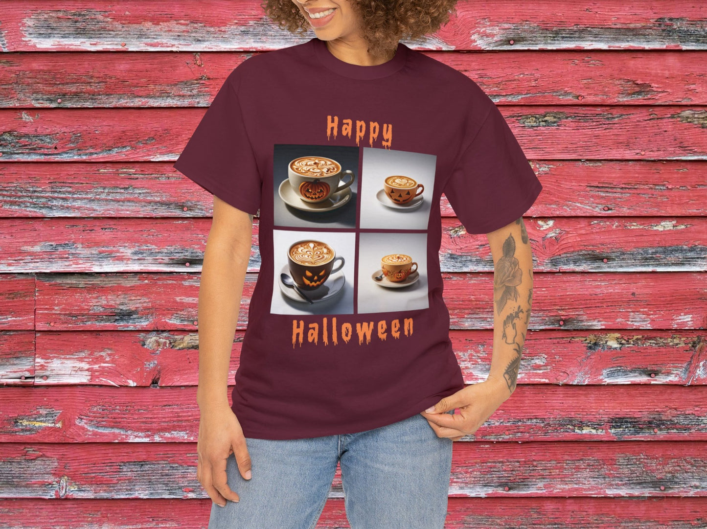 Happy Halloween Coffee T-Shirt, Seasonal Tee, Holiday Tee, Funny Tee, Novelty Shirt, Family Gifts