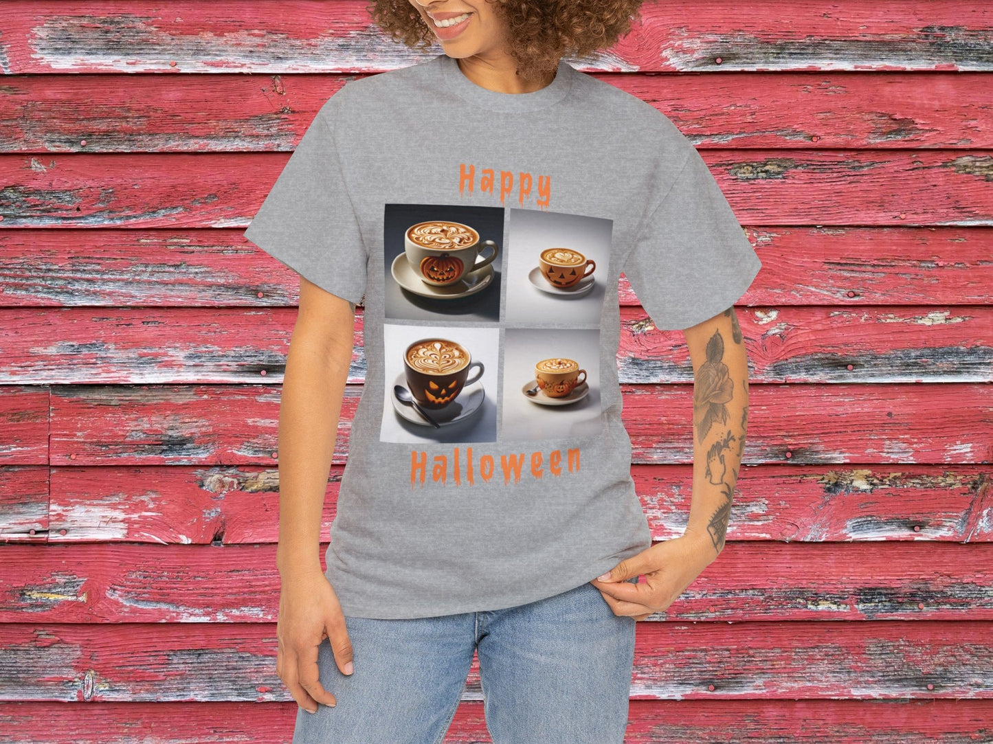 Happy Halloween Coffee T-Shirt, Seasonal Tee, Holiday Tee, Funny Tee, Novelty Shirt, Family Gifts