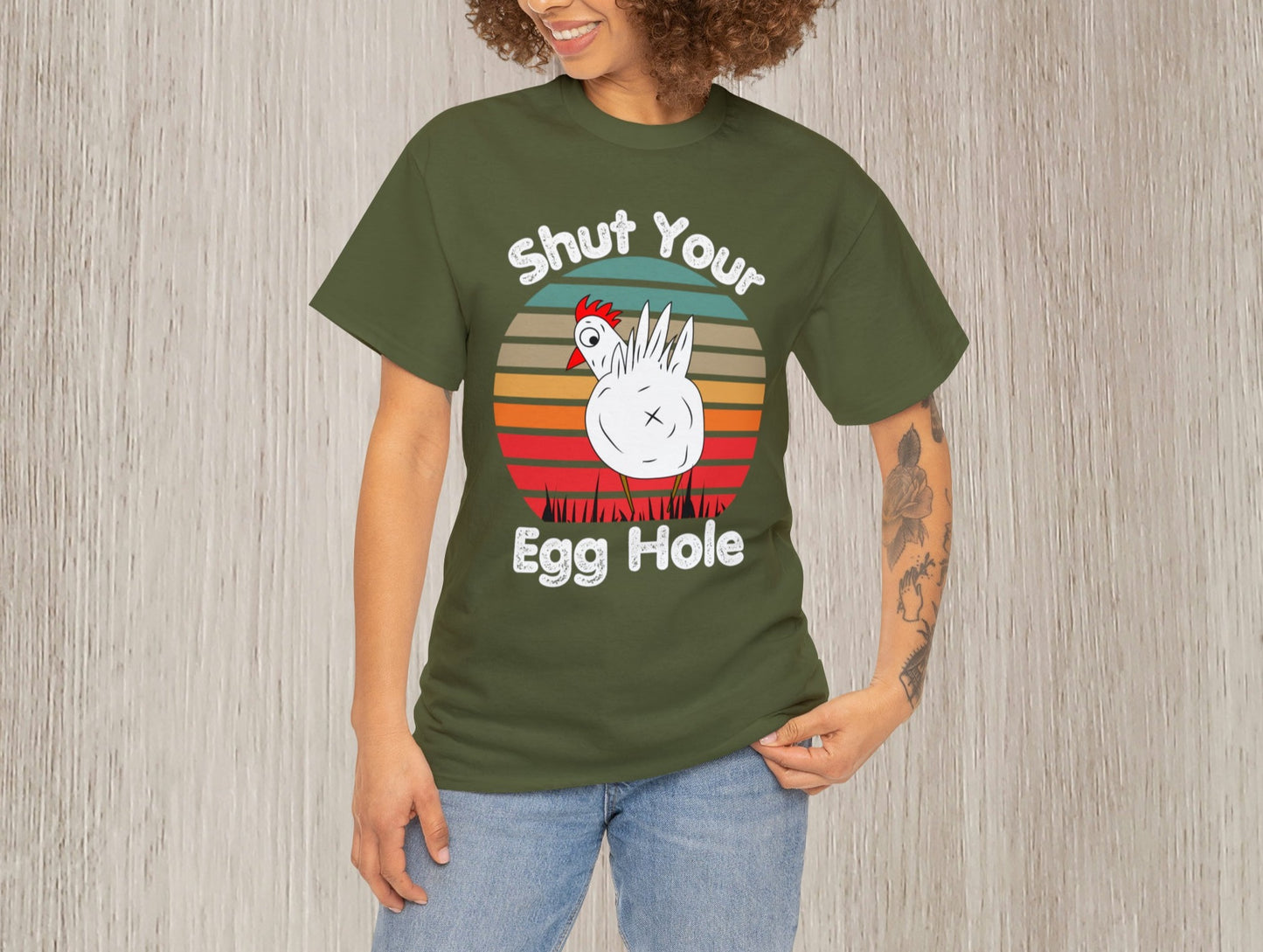 Funny Women T Shirt Gift | Shut Your Egg Hole | Gift T Shirt For Women | Funny Gym Shirt | Funny Chicken Shirt | Funny Mom Tee Shirt