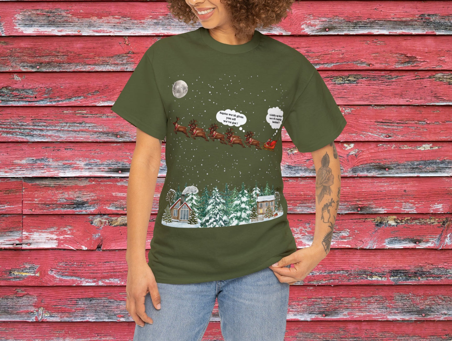 Christmas Santa Shirt | Santa Claus Sleigh Shirt | Seasonal T-Shirt | Funny Santa Claus Shirt | Cute Xmas T-Shirt | Christmas Apparel Gift