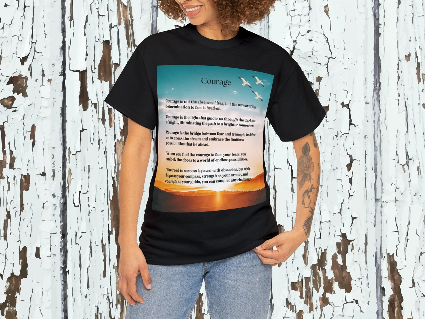 Courage T-Shirt, Inspirational  Tee, Motivational Tee, Positive Tee, Spirtual Shirt, Family Gifts