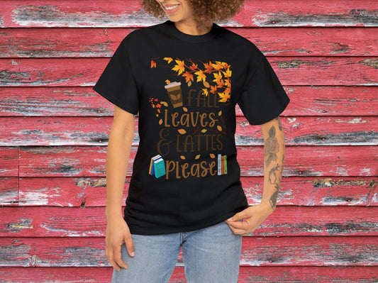 Fall T-Shirt | Fall Leaves & Lattes Please Shirt | Autumn Season Shirt | Teachers Gift | Cute Tee Shirt | Mom Shirt | Vintage Shirt |