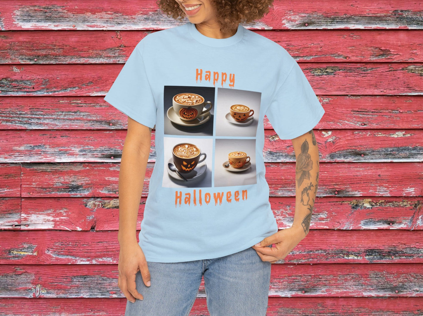 Happy Halloween Coffee T-Shirt, Seasonal Tee, Holiday Tee, Funny Tee, Novelty Shirt, Family Gifts