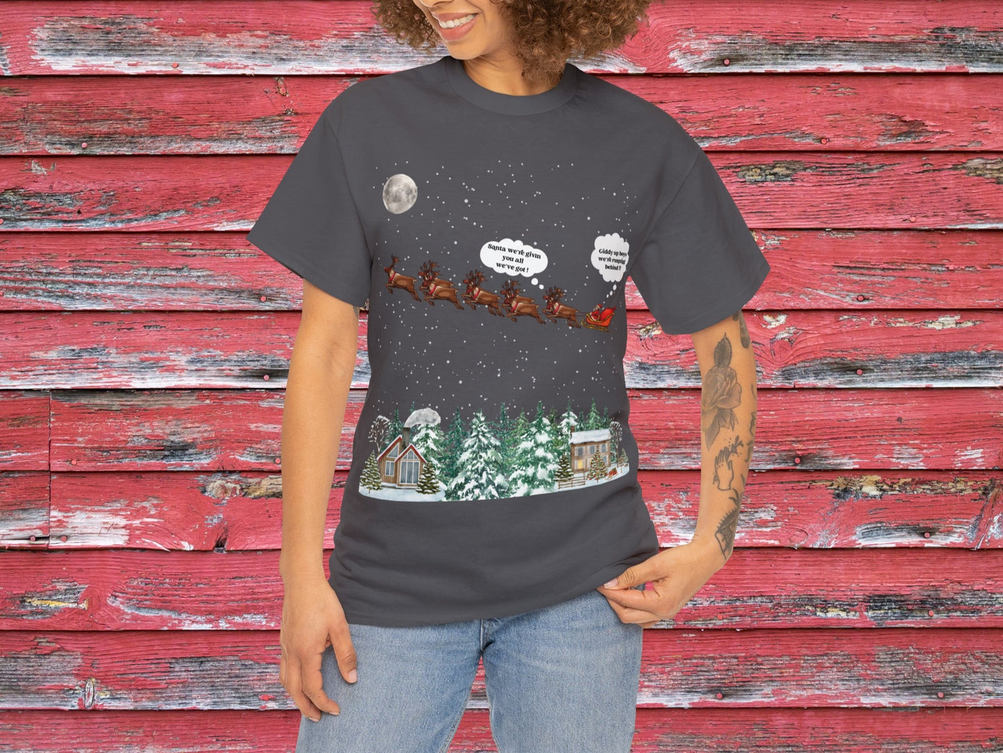 Christmas Santa Shirt | Santa Claus Sleigh Shirt | Seasonal T-Shirt | Funny Santa Claus Shirt | Cute Xmas T-Shirt | Christmas Apparel Gift