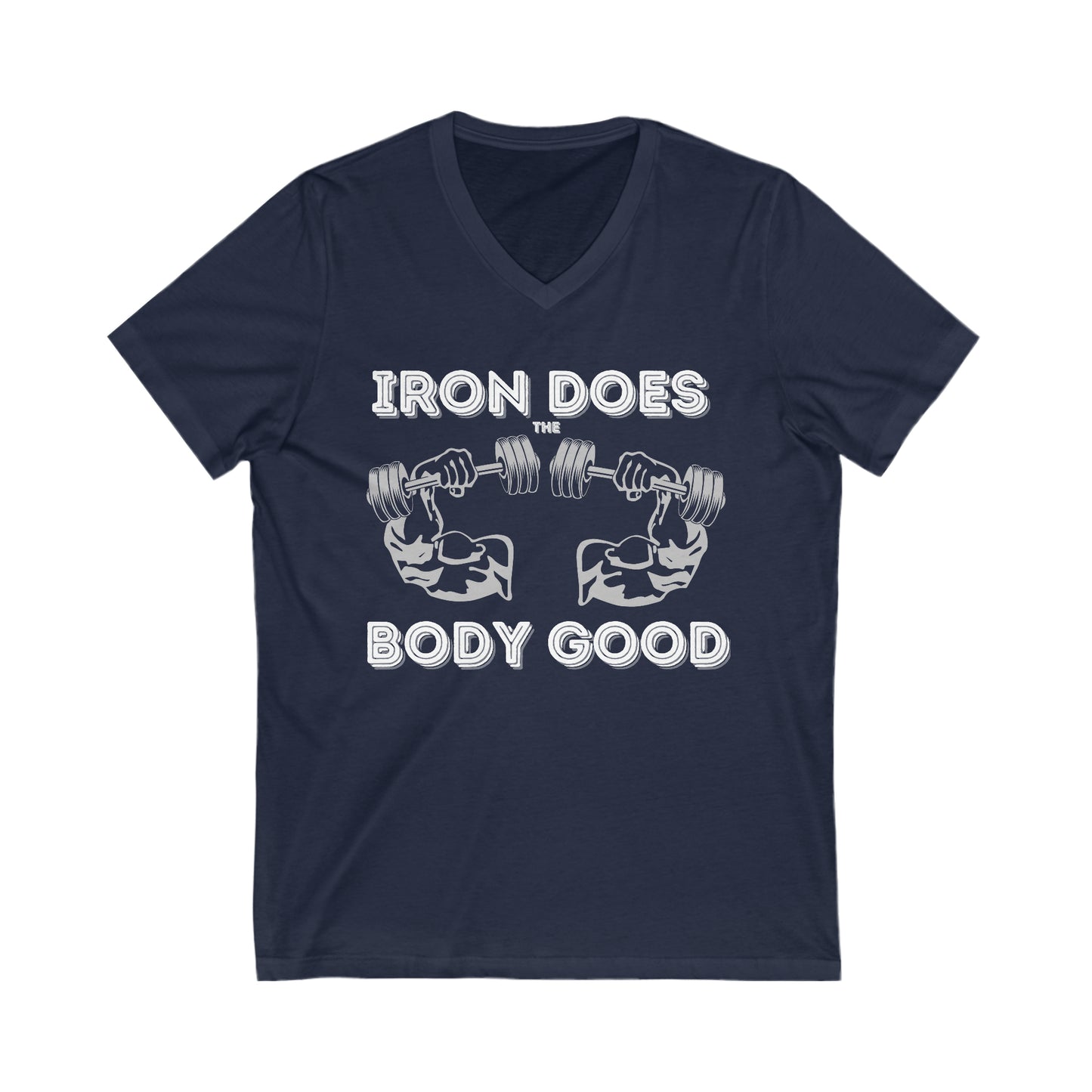 GYM Activewear | Iron Does the Body Good | Weightlifter | Men Apparel | Exercise Shirt | Inspirational Fitness | Muscle Shirt | Xmas Gift