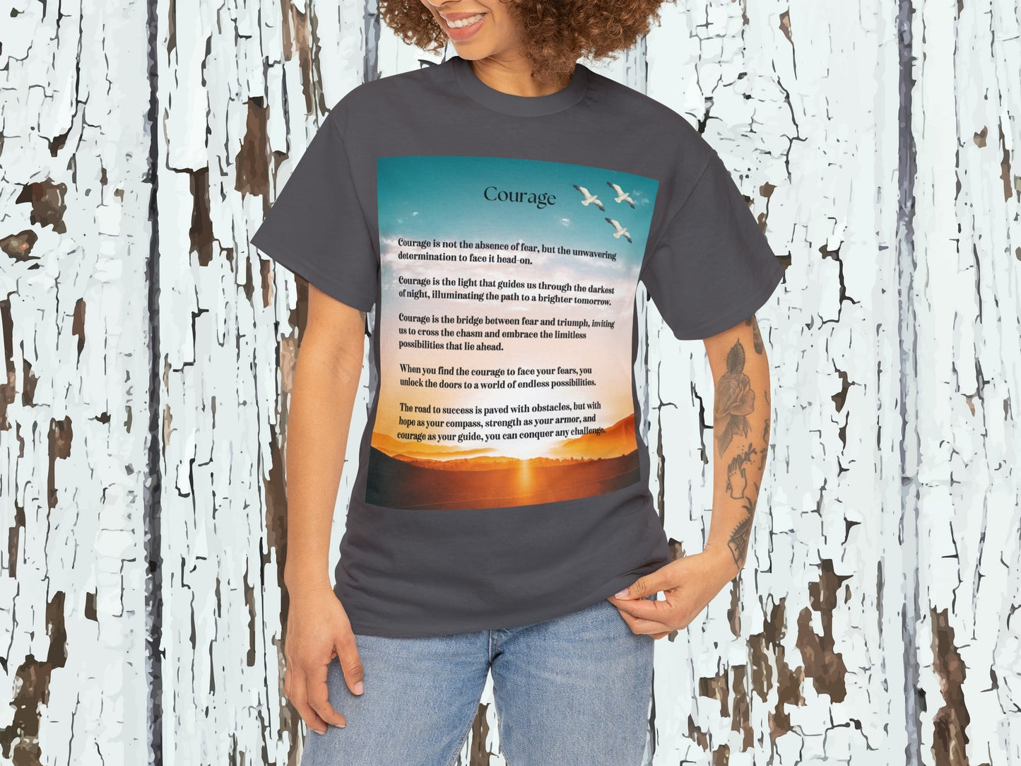 Courage T-Shirt, Inspirational  Tee, Motivational Tee, Positive Tee, Spirtual Shirt, Family Gifts